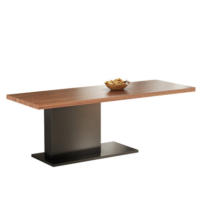 Brown Dining Table Solid Wood Rectangle Contemporary Style Dinner Table