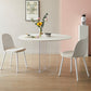 Contemporary White Stone Table Round Dining Table for Kitchen 31.5"L x 31.5"W x 29.5"H Without Chairs Clearhalo 'Dining Tables & Seating' 'Dining Tables' 'dining_table' 'furn' 'furn_dining_table' 'Furniture' 'Kitchen & Dining Furniture' 5709486