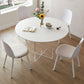 Contemporary White Stone Table Round Dining Table for Kitchen 47.2"L x 47.2"W x 29.5"H Without Chairs Clearhalo 'Dining Tables & Seating' 'Dining Tables' 'dining_table' 'furn' 'furn_dining_table' 'Furniture' 'Kitchen & Dining Furniture' 5709489