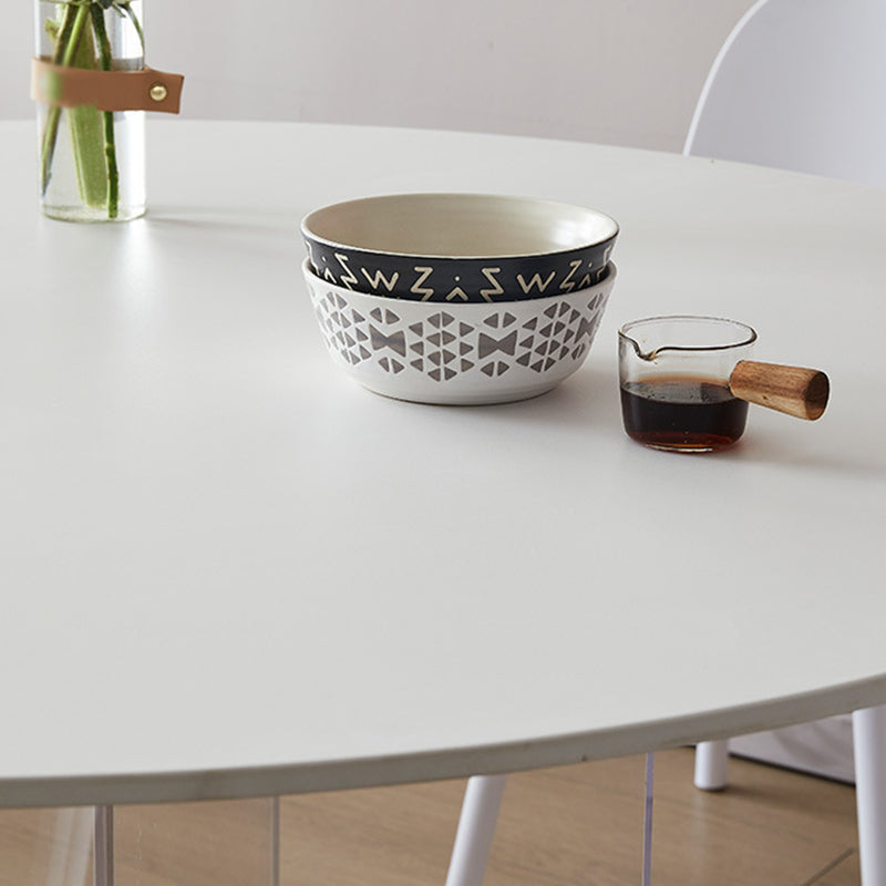 Contemporary White Stone Table Round Dining Table for Kitchen Clearhalo 'Dining Tables & Seating' 'Dining Tables' 'dining_table' 'furn' 'furn_dining_table' 'Furniture' 'Kitchen & Dining Furniture' 5709494