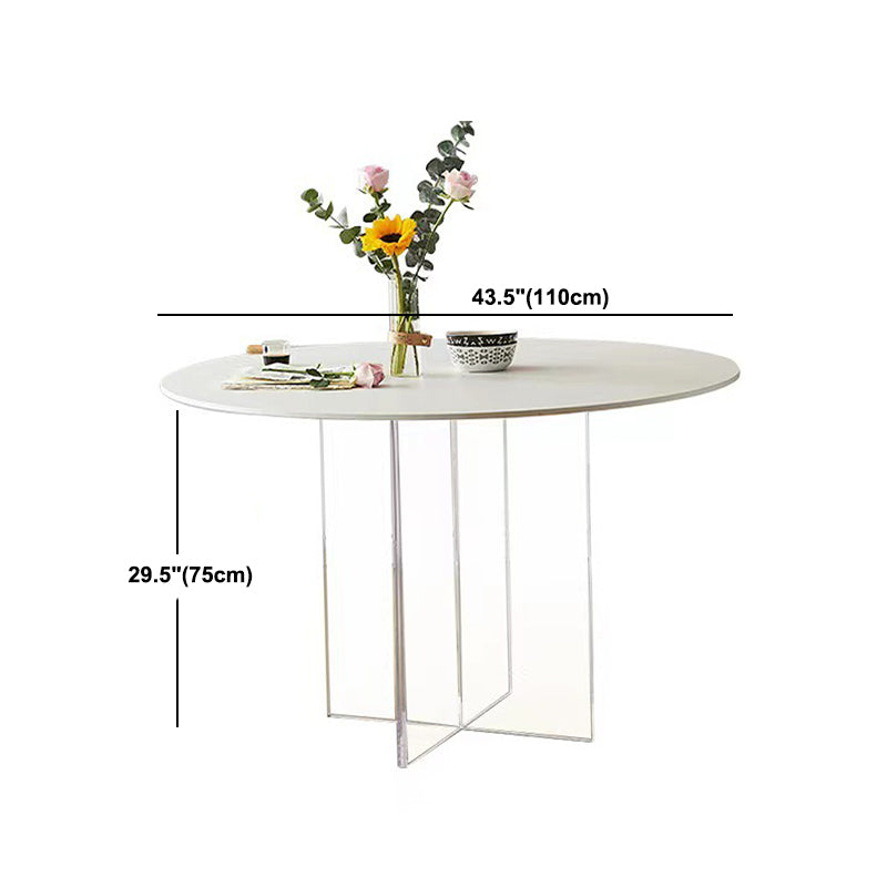 Contemporary White Stone Table Round Dining Table for Kitchen Clearhalo 'Dining Tables & Seating' 'Dining Tables' 'dining_table' 'furn' 'furn_dining_table' 'Furniture' 'Kitchen & Dining Furniture' 5709497