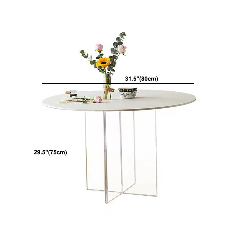 Contemporary White Stone Table Round Dining Table for Kitchen Clearhalo 'Dining Tables & Seating' 'Dining Tables' 'dining_table' 'furn' 'furn_dining_table' 'Furniture' 'Kitchen & Dining Furniture' 5709500