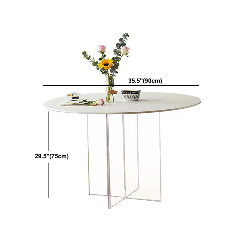 Contemporary White Stone Table Round Dining Table for Kitchen Clearhalo 'Dining Tables & Seating' 'Dining Tables' 'dining_table' 'furn' 'furn_dining_table' 'Furniture' 'Kitchen & Dining Furniture' 5709502