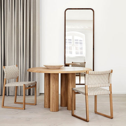 ソリッドウッドダイニングテーブルホーム用モダンラウンドダイニングルームテーブル