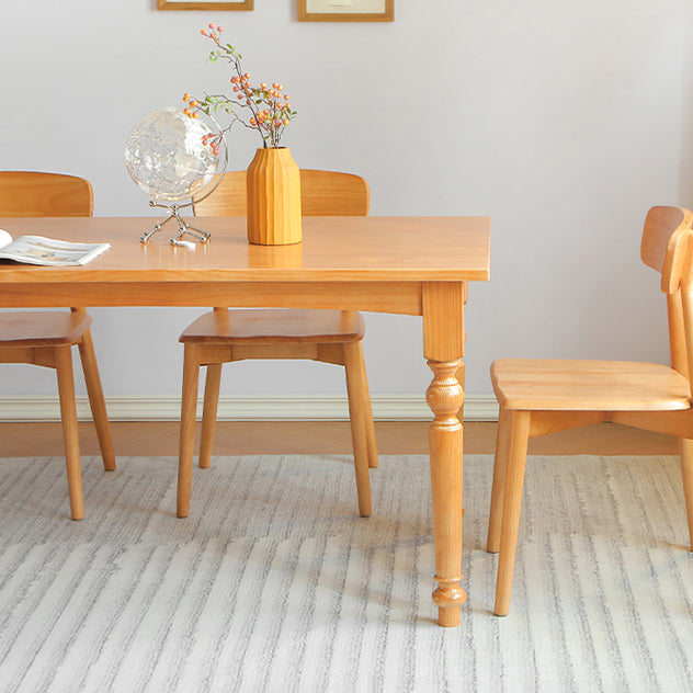 Rectangle Wood Top Dining table Modern Natural Finish Legs Dining Room Table Clearhalo 'Dining Tables & Seating' 'Dining Tables' 'dining_table' 'furn' 'furn_dining_table' 'Furniture' 'Kitchen & Dining Furniture' 5709538