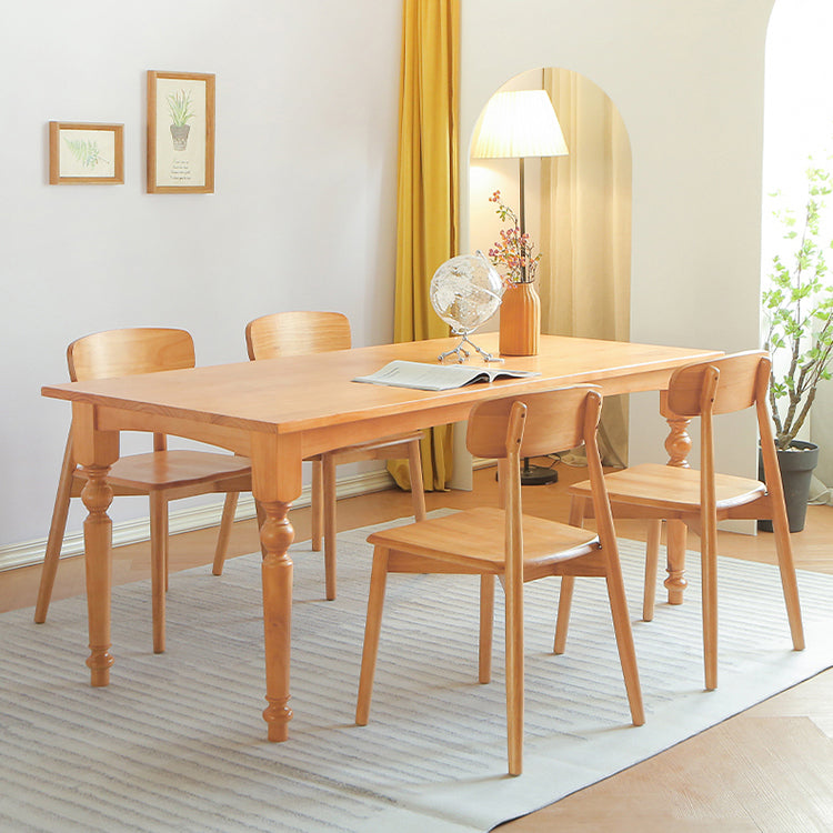 Rectangle Wood Top Dining table Modern Natural Finish Legs Dining Room Table Clearhalo 'Dining Tables & Seating' 'Dining Tables' 'dining_table' 'furn' 'furn_dining_table' 'Furniture' 'Kitchen & Dining Furniture' 5709542