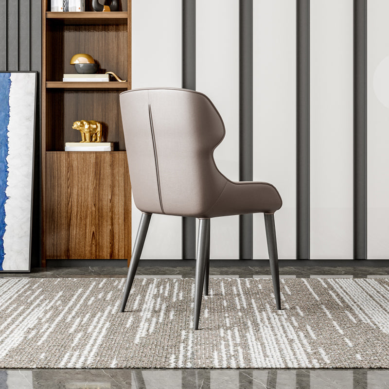 Contemporary Dining Chairs Wingback Dining Arm Side Chair with Metal Legs Clearhalo 'Dining Chairs' 'Dining Tables & Seating' 'dining_chair' 'furn' 'furn_dining_chair' 'Furniture' 'Kitchen & Dining Furniture' 5709558