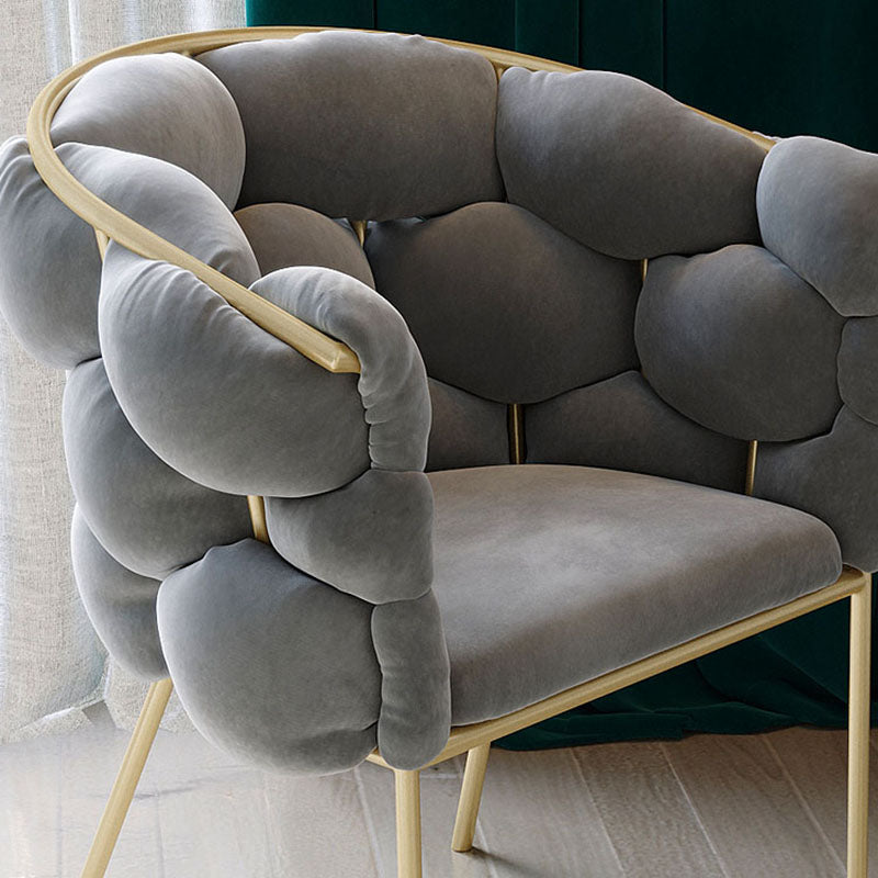 Nordic Design Armless Chair Velvet Solid Back Dining Chairs for Home