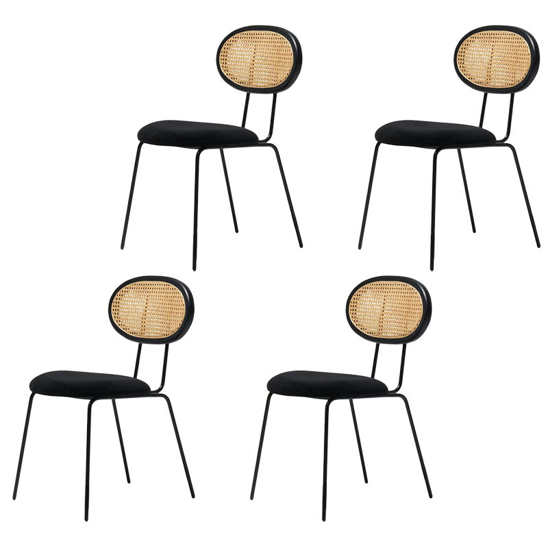 Fabric Dining Chairs Industrial Style Open Back Dining Side Chair Black 4 Piece Set Clearhalo 'Dining Chairs' 'Dining Tables & Seating' 'dining_chair' 'furn' 'furn_dining_chair' 'Furniture' 'Kitchen & Dining Furniture' 5709588