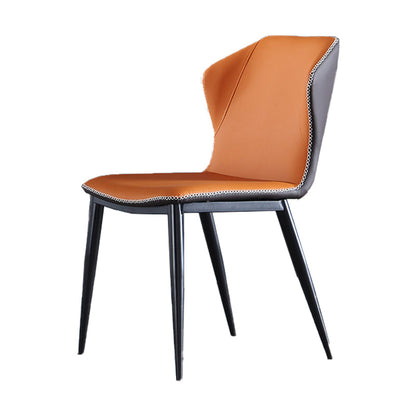 Faux Leather Dining Chairs Industrial Wingback Armless Dining Chair