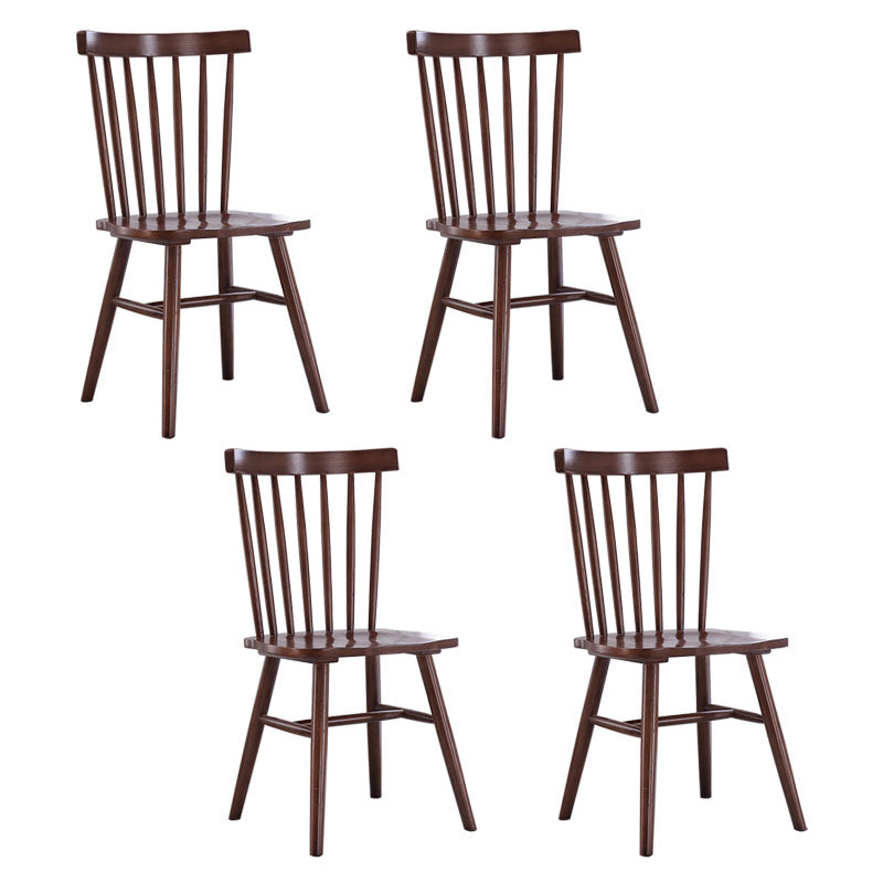 Contemporary Slat Back Dining Chair Wood Dining Armless Side Chair