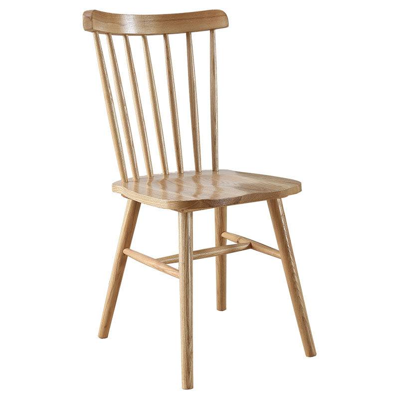 Contemporary Slat Back Dining Chair Wood Dining Armless Side Chair