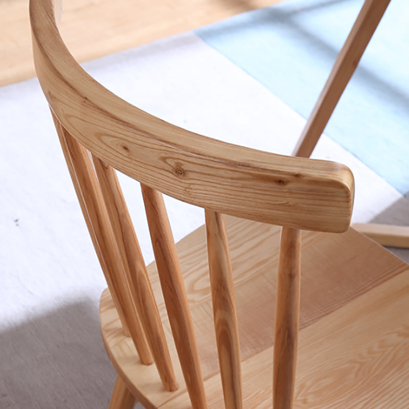Contemporary Slat Back Dining Chair Wood Dining Armless Side Chair
