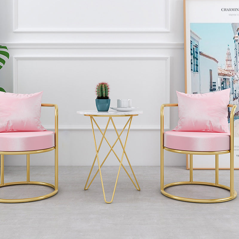 Sedie da pranzo a braccio di velluto glam sedia da pranzo in metallo per uso domestico