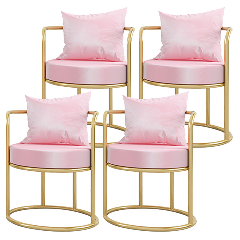Sedie da pranzo a braccio di velluto glam sedia da pranzo in metallo per uso domestico