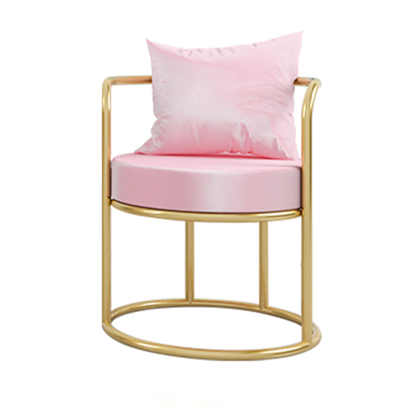 Sedie da pranzo a braccio di velluto glam sedia da pranzo in metallo per uso domestico