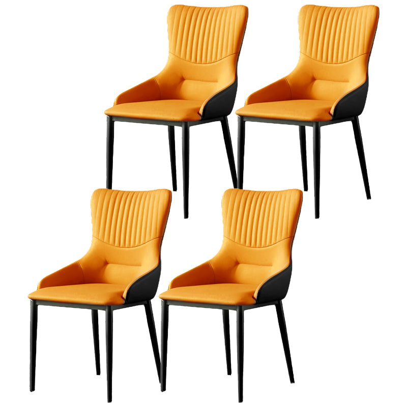 Contemporary Kitchen Chairs Dining Arm Side Chairs with Metal Legs