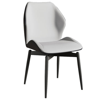 Contemporary Kitchen Arm Chairs Wingback Side Side Chair with Metal Legs Off-White 1 Piece Clearhalo 'Dining Chairs' 'Dining Tables & Seating' 'dining_chair' 'furn' 'furn_dining_chair' 'Furniture' 'Kitchen & Dining Furniture' 5709707
