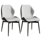 Contemporary Kitchen Arm Chairs Wingback Side Side Chair with Metal Legs Off-White 2 Piece Set Clearhalo 'Dining Chairs' 'Dining Tables & Seating' 'dining_chair' 'furn' 'furn_dining_chair' 'Furniture' 'Kitchen & Dining Furniture' 5709709