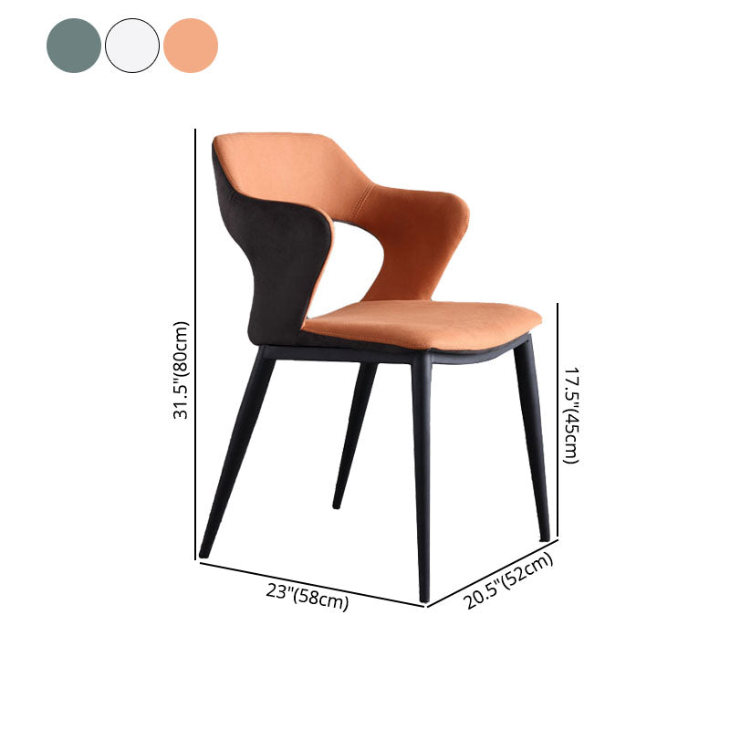 Eigentijdse keukenstoel dineren Open achterstoelstoelen met metalen benen