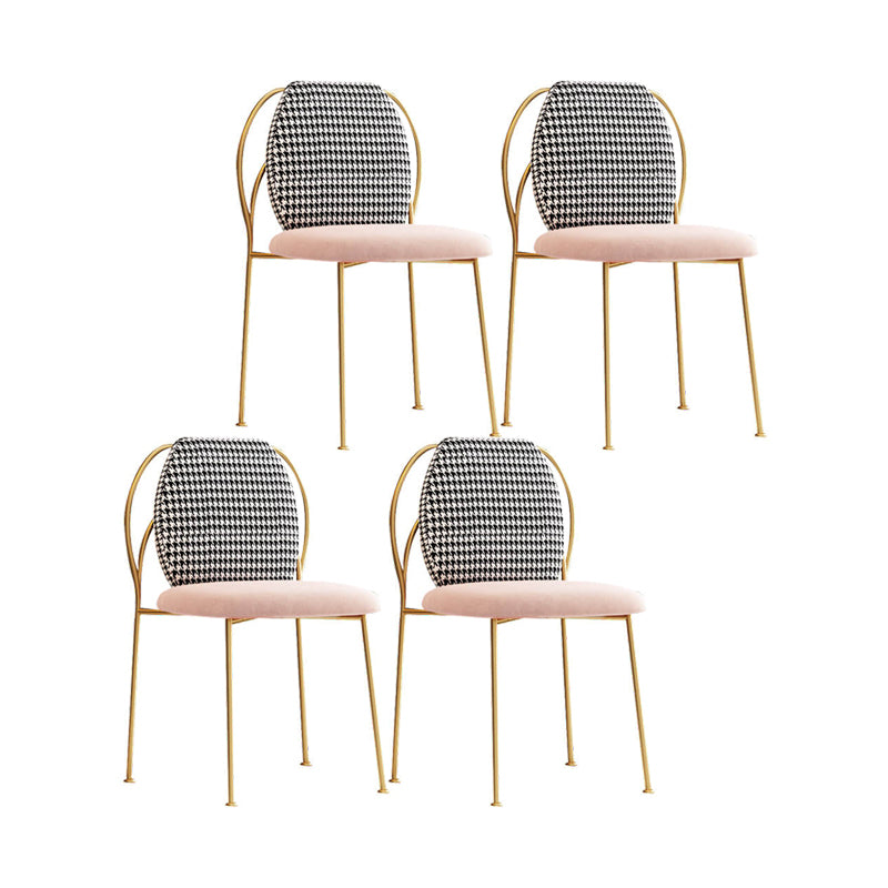 Stoffen aan de stoffenstoel Noordse stijl stevige rugarmloze eetkamerstoel