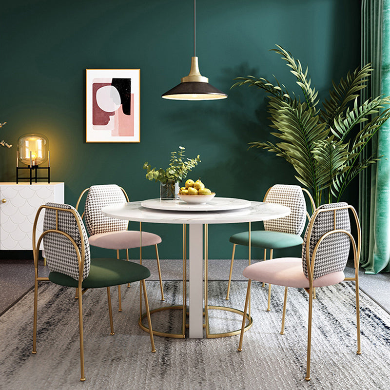 Stoffen aan de stoffenstoel Noordse stijl stevige rugarmloze eetkamerstoel