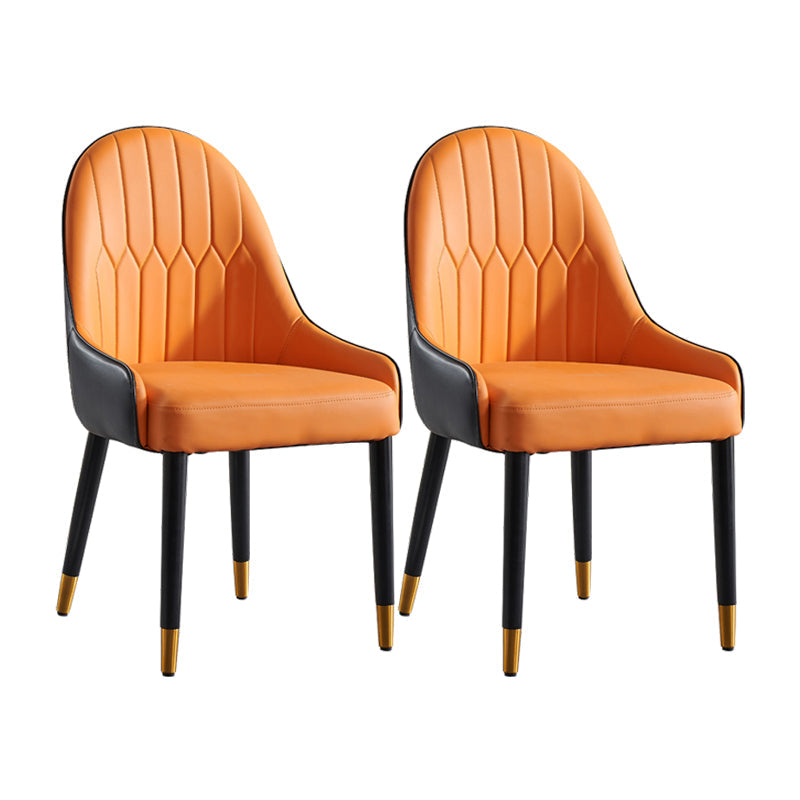 Glam Wood Dining Arm Chair Faux Leather Dining Chairs for Restaurant Use