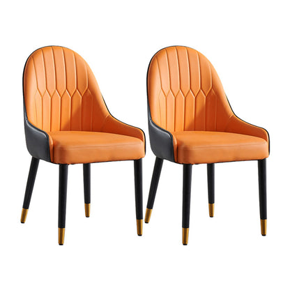 Glam Wood Dining Arm Chair Faux Leather Dining Chairs for Restaurant Use