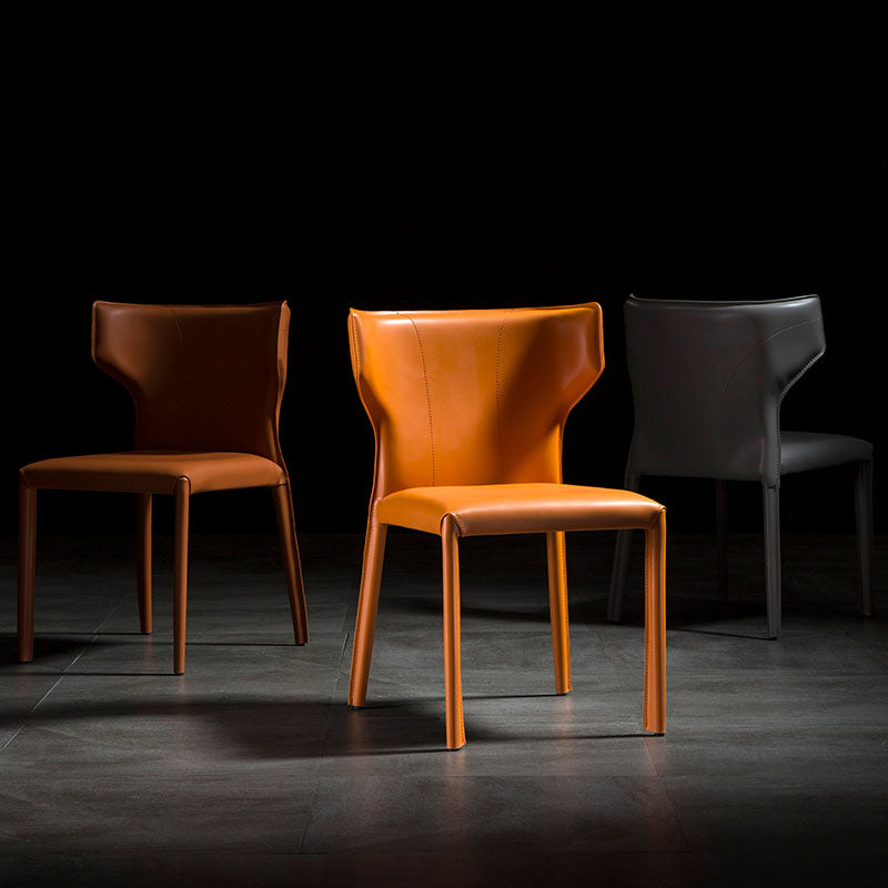 Sedia per sala da pranzo in pelle moderna sedia a braccialessino.