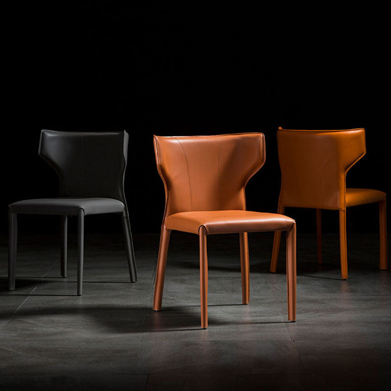 Sedia per sala da pranzo in pelle moderna sedia a braccialessino.