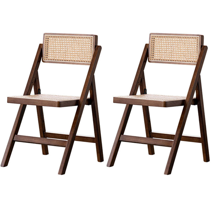 Contemporary Kitchen Chairs Dining Open Back Armless Side Chairs with Wooden Legs Walnut 2 Piece Set Clearhalo 'Dining Chairs' 'Dining Tables & Seating' 'dining_chair' 'furn' 'furn_dining_chair' 'Furniture' 'Kitchen & Dining Furniture' 5709785