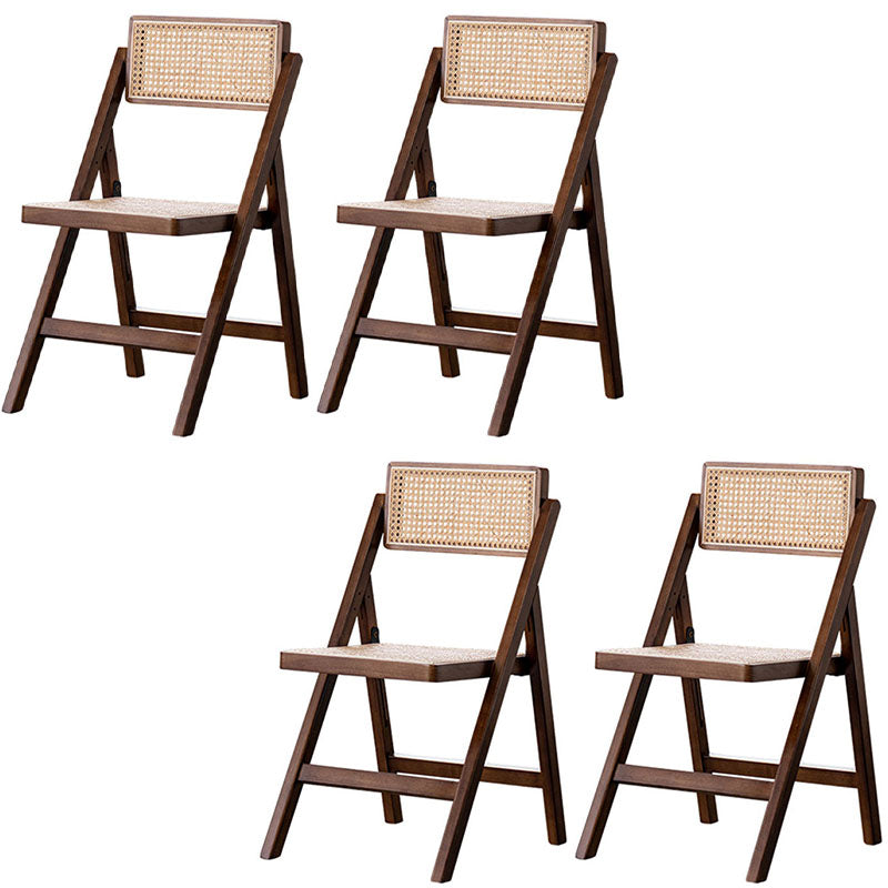 Contemporary Kitchen Chairs Dining Open Back Armless Side Chairs with Wooden Legs Walnut 4 Piece Set Clearhalo 'Dining Chairs' 'Dining Tables & Seating' 'dining_chair' 'furn' 'furn_dining_chair' 'Furniture' 'Kitchen & Dining Furniture' 5709787