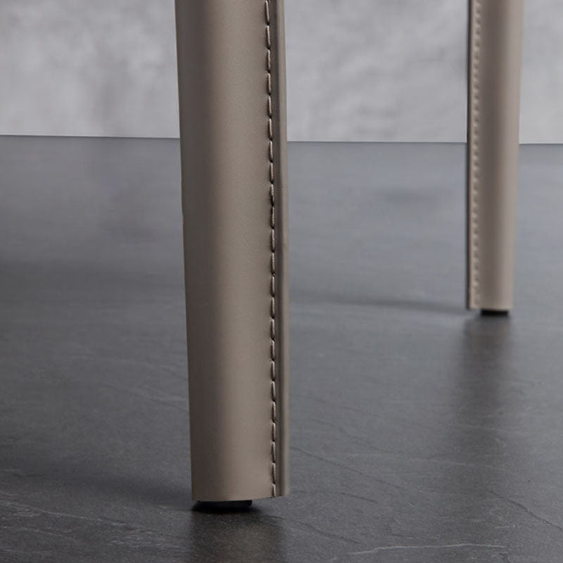 Eigentijdse lederen eetkamer stoel armloze wingback zijstoelen voor thuisgebruik