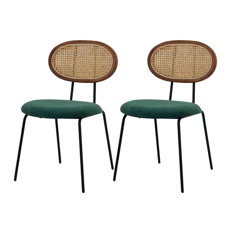 Upholstered Side Chairs Industrial Armless Open Back Dining Side Chair Green 2 Piece Set Clearhalo 'Dining Chairs' 'Dining Tables & Seating' 'dining_chair' 'furn' 'furn_dining_chair' 'Furniture' 'Kitchen & Dining Furniture' 5709867