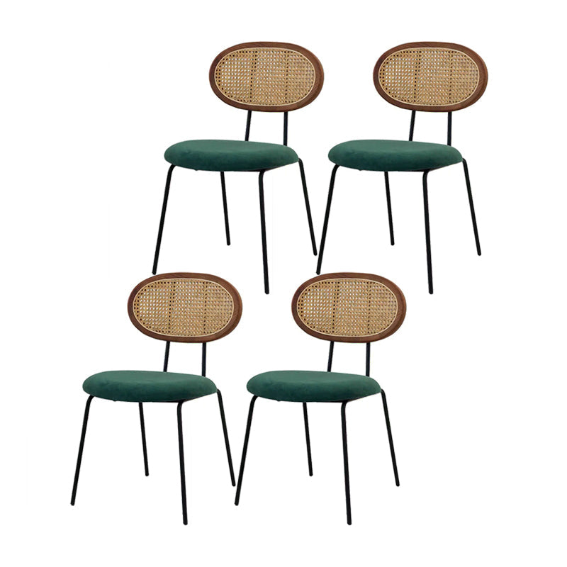 Upholstered Side Chairs Industrial Armless Open Back Dining Side Chair Green 4 Piece Set Clearhalo 'Dining Chairs' 'Dining Tables & Seating' 'dining_chair' 'furn' 'furn_dining_chair' 'Furniture' 'Kitchen & Dining Furniture' 5709868