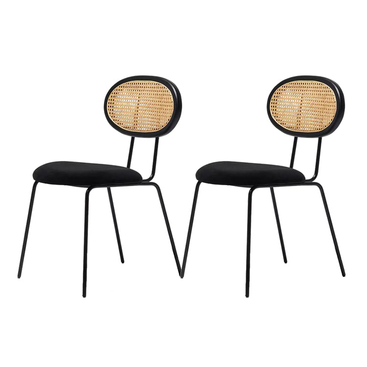 Upholstered Side Chairs Industrial Armless Open Back Dining Side Chair Black 2 Piece Set Clearhalo 'Dining Chairs' 'Dining Tables & Seating' 'dining_chair' 'furn' 'furn_dining_chair' 'Furniture' 'Kitchen & Dining Furniture' 5709870