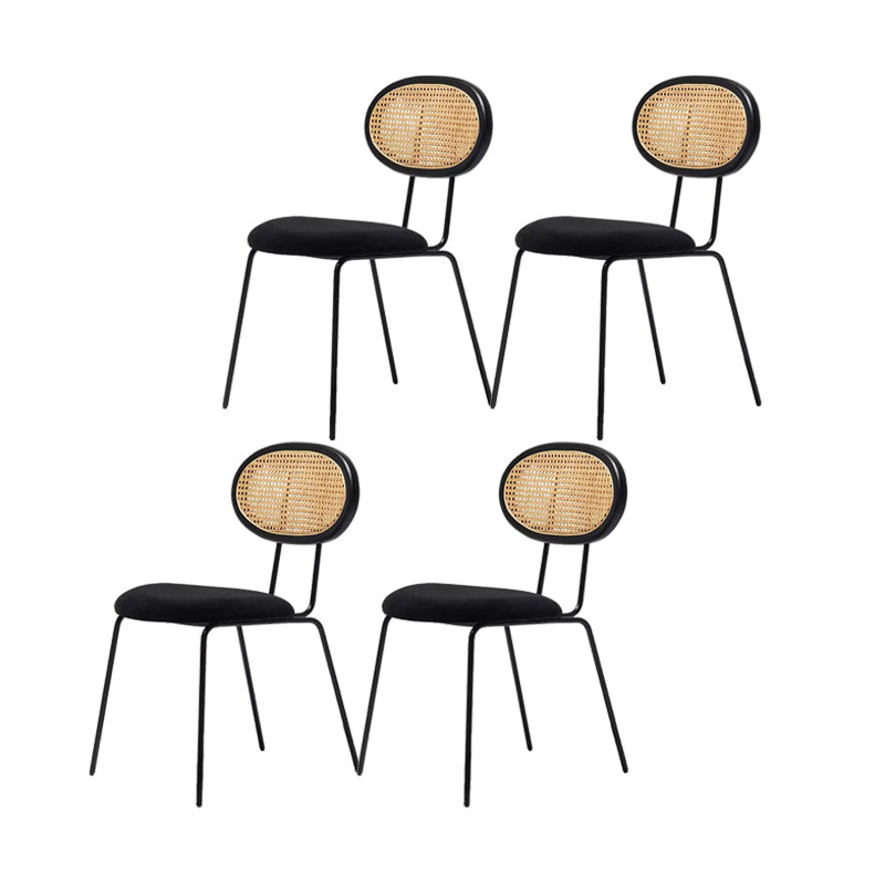 Upholstered Side Chairs Industrial Armless Open Back Dining Side Chair Black 4 Piece Set Clearhalo 'Dining Chairs' 'Dining Tables & Seating' 'dining_chair' 'furn' 'furn_dining_chair' 'Furniture' 'Kitchen & Dining Furniture' 5709872