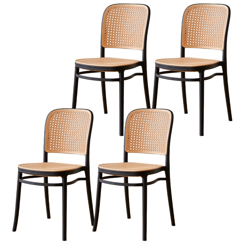 Contemporary Style Kitchen Chairs Dining Armless Side Chairs with Plastic Legs