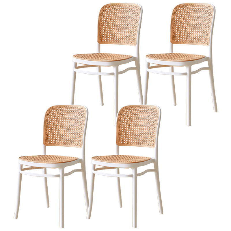 Contemporary Style Kitchen Chairs Dining Armless Side Chairs with Plastic Legs