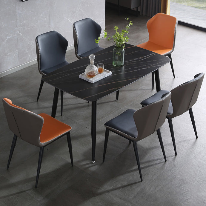 Wingback stoel metalen industriële keuken eetkamer zijstoel