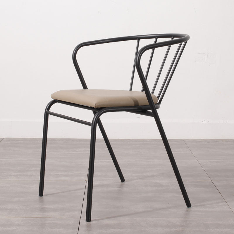 Contemporary Chairs Dining Arm Windsor Back Side Chairs with Metal Legs for Kitchen Clearhalo 'Dining Chairs' 'Dining Tables & Seating' 'dining_chair' 'furn' 'furn_dining_chair' 'Furniture' 'Kitchen & Dining Furniture' 5709915