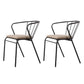 Contemporary Chairs Dining Arm Windsor Back Side Chairs with Metal Legs for Kitchen Black 2 Piece Set Clearhalo 'Dining Chairs' 'Dining Tables & Seating' 'dining_chair' 'furn' 'furn_dining_chair' 'Furniture' 'Kitchen & Dining Furniture' 5709917