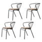 Contemporary Chairs Dining Arm Windsor Back Side Chairs with Metal Legs for Kitchen Black 4 Piece Set Clearhalo 'Dining Chairs' 'Dining Tables & Seating' 'dining_chair' 'furn' 'furn_dining_chair' 'Furniture' 'Kitchen & Dining Furniture' 5709919