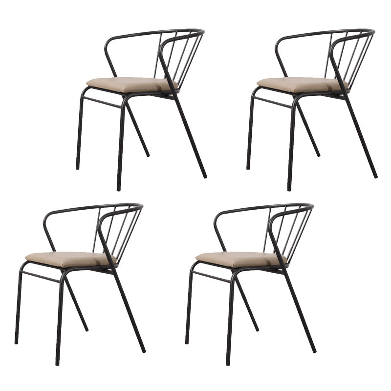 Contemporary Chairs Dining Arm Windsor Back Side Chairs with Metal Legs for Kitchen Black 4 Piece Set Clearhalo 'Dining Chairs' 'Dining Tables & Seating' 'dining_chair' 'furn' 'furn_dining_chair' 'Furniture' 'Kitchen & Dining Furniture' 5709919