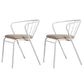 Contemporary Chairs Dining Arm Windsor Back Side Chairs with Metal Legs for Kitchen White 2 Piece Set Clearhalo 'Dining Chairs' 'Dining Tables & Seating' 'dining_chair' 'furn' 'furn_dining_chair' 'Furniture' 'Kitchen & Dining Furniture' 5709923