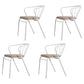 Contemporary Chairs Dining Arm Windsor Back Side Chairs with Metal Legs for Kitchen White 4 Piece Set Clearhalo 'Dining Chairs' 'Dining Tables & Seating' 'dining_chair' 'furn' 'furn_dining_chair' 'Furniture' 'Kitchen & Dining Furniture' 5709925
