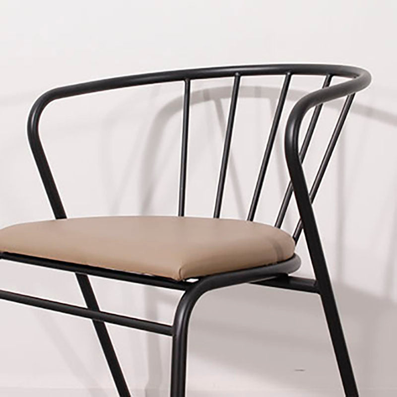 Contemporary Chairs Dining Arm Windsor Back Side Chairs with Metal Legs for Kitchen Clearhalo 'Dining Chairs' 'Dining Tables & Seating' 'dining_chair' 'furn' 'furn_dining_chair' 'Furniture' 'Kitchen & Dining Furniture' 5709927