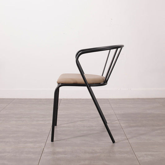 Contemporary Chairs Dining Arm Windsor Back Side Chairs with Metal Legs for Kitchen Clearhalo 'Dining Chairs' 'Dining Tables & Seating' 'dining_chair' 'furn' 'furn_dining_chair' 'Furniture' 'Kitchen & Dining Furniture' 5709931