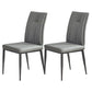 Modern Restaurant Solid Back Chair Matte Finish Leather Dining Chair Grey 2 Piece Set Clearhalo 'Dining Chairs' 'Dining Tables & Seating' 'dining_chair' 'furn' 'furn_dining_chair' 'Furniture' 'Kitchen & Dining Furniture' 5709954