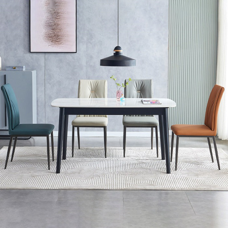 Modern Restaurant Solid Back Chair Matte Finish Leather Dining Chair Clearhalo 'Dining Chairs' 'Dining Tables & Seating' 'dining_chair' 'furn' 'furn_dining_chair' 'Furniture' 'Kitchen & Dining Furniture' 5709963